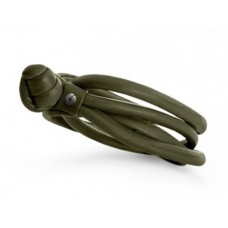 Ole Lynggaard Sweet Drops Charm Leather bracelet army