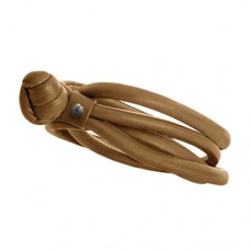 Ole Lynggaard Sweet Drops Charm Leather bracelet camel