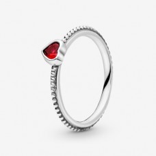 PANDORA Ring Silver red synthetic ruby - 54