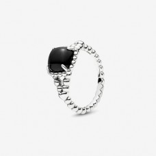 PANDORA Ring Silver black crystal