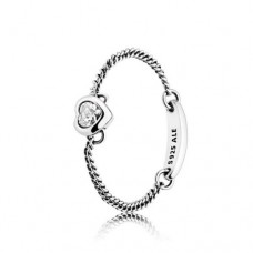 PANDORA Ring Silver chain/clear cz