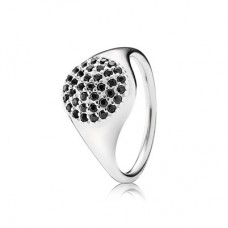 PANDORA Ring Silver svart cz pavé - 54