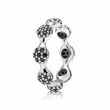PANDORA Ring Silver Svart cz
