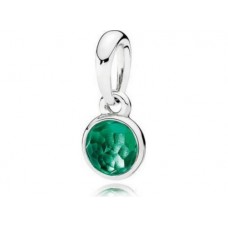 PANDORA Birthstone May Silver pendant with royal green crystal