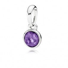 PANDORA Birthstone Feb Silver pendant with synthetic amethyst