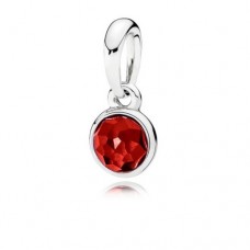 PANDORA Birthstone July Silver pendant with synthetic ruby