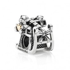 PANDORA Charm Silver släde guld hj