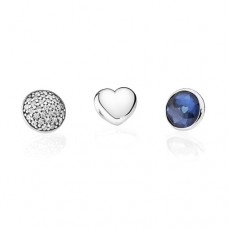 PANDORA Petite Elements September Silver, heart, pave droplet/clear cz