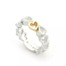 Per Borup Ring Open Your Heart silver/18k strl 54